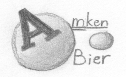 Sketch for the logo of Amken beer.